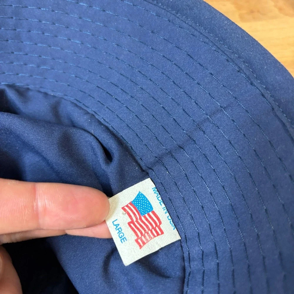 Vintage Tourney Hat Mens Large Blue Rain Bucket Cap Gore Tex Waterproof USA Made